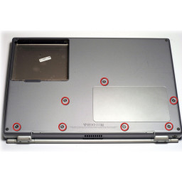 Замена нижнего регистра PowerBook G4 Titanium DVI